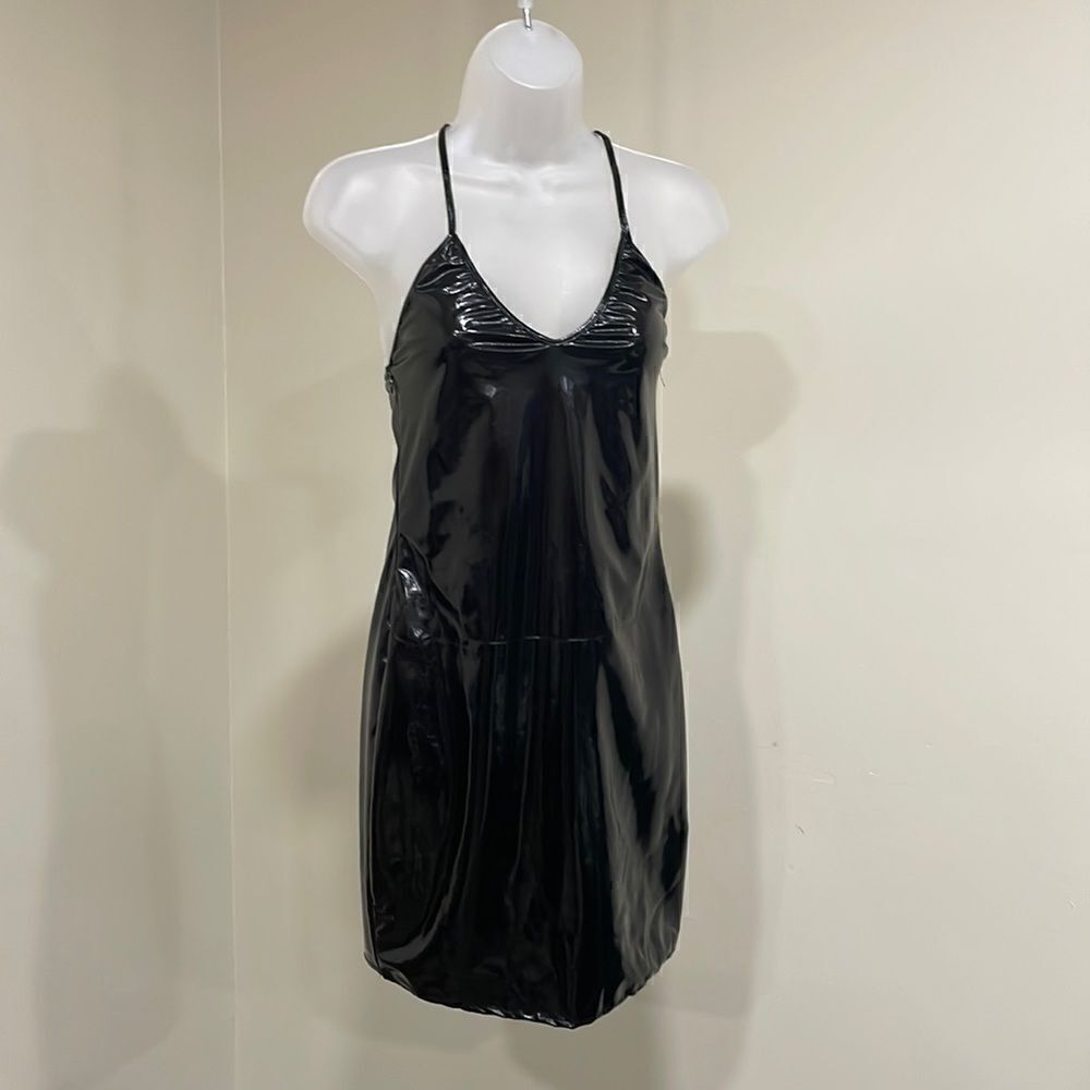 Lynira Label New York shiny little black dress.  Size M medium
